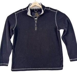 StS Ranchwear Sweatshirt Mens‎ Small Black Fleece 1/4 Zip Lined Pullover Cowboy